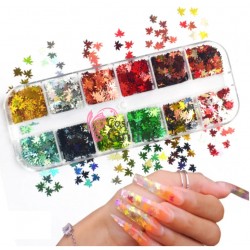 Decoratiuni pentru unghii DC040BB din paiete  Frunze color de Artar
